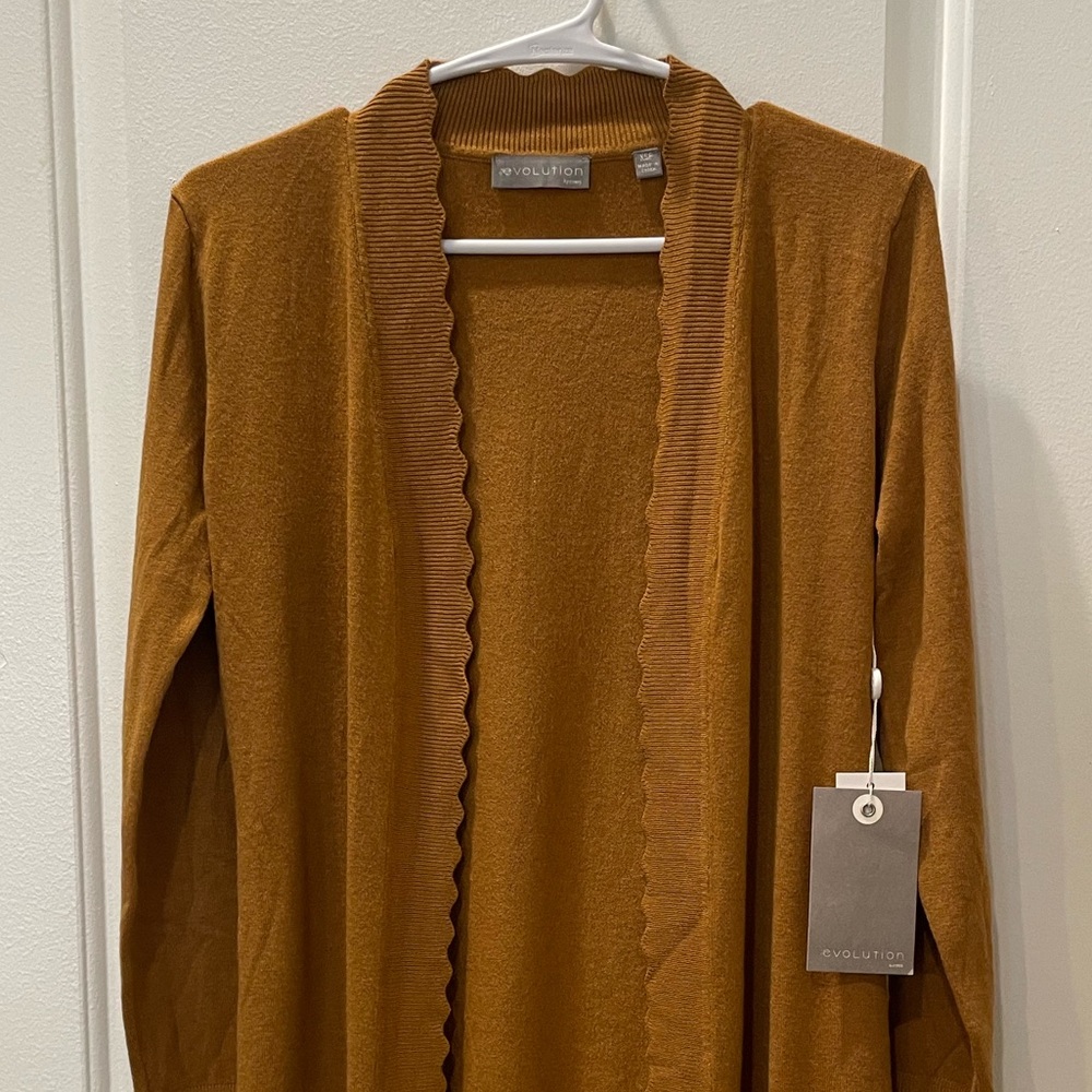 NEW…StitchFix Evolution by Cyrus Scalloped Edge Open Front Cardigan Sweater - Picture 4 of 4